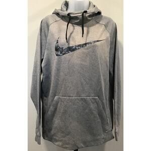 Nike Dri-Fit Camo Swoosh Hoodie Sweatshirt Men's Large Hooded Gray Grey
